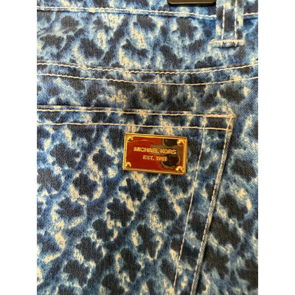 Michael Khors Pattern Denim BlueJeans Skinny Sz 2 #Retro Glam #Chic
